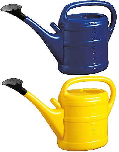 2X Gießkanne 10L BLAU + GELB + 1x KÜHLSCHRANKMAGNET! Giesskanne Kunststoff für groß & klein Garten & Zimmerpflanzen Gießkannen Gieskanne Gieskannen 10 L Liter Watering Can Gieskannen10Liter lr