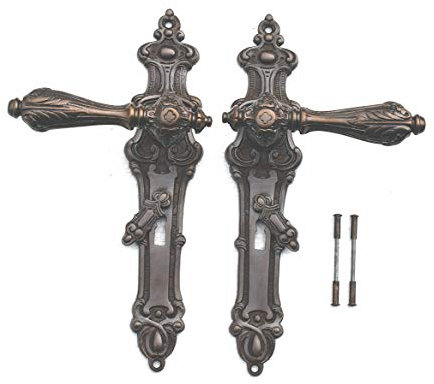 Graf von Gerlitzen BB 72 Langschild Messing Türgriffe Türbeschlag Antik Modell Klassizismus Barock S98-1A