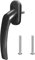 Premium Aluminium Fenstergriff Victory - Kunststoff Sockel, Farbe:Schwarz RAL 9005, Stiftlänge:40mm