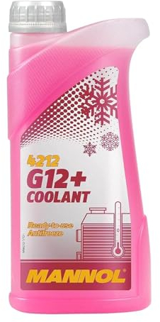 MANNOL 1 Litre Coolant G12+ Antifreeze 4212 SAE J1034 Carboxylated Ready For Use Solution