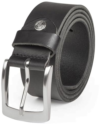 LINDENMANN Leder-Gürtel Herren 40 mm breit, Gürtel Herren Vollrindleder schwarz, Größe/Size:150, Farbe/Color:schwarz