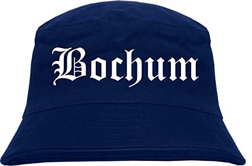 sostex Bochum Fischerhut - Dunkelblau - Altdeutsch - Bedruckt - Bucket Hat Anglerhut Hut L/XL Dunkelblau