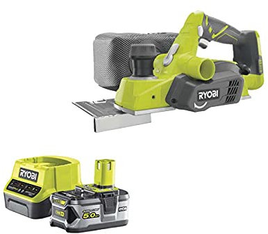Pack RYOBI rabot 18V OnePlus 82mm R18PL-0-1 batterie 5.0Ah - 1 chargeur rapide 2.0Ah RC18120-150