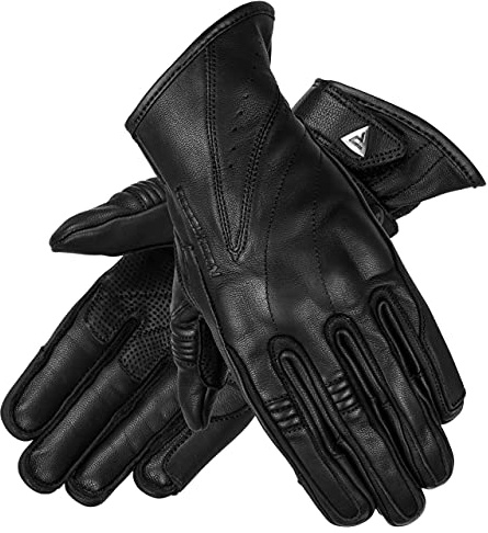 REBELHORN Runner Lady Ziegenleder-Leder-Motorradhandschuhe für Frauen-Schaumpaneellüftung Touchscreen-freundliche Pads Flexible Elemente