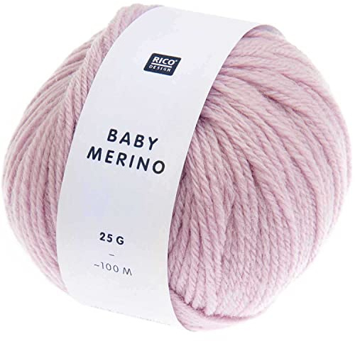 Rico Baby Merino dk Farbe 09 flieder, Babywolle reine Merinowolle zum Stricken oder Häkeln