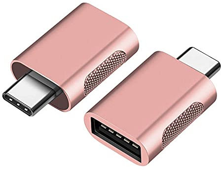 USB C Adapter (2-Pack), High-Speed Datenübertragung,USB-C auf USB 3.0 Buchse Adapter für MacBook Pro 2020, iPad Pro 2020,Samsung Notebook 9, Dell XPS & weitere Typ C Geräte (Rosé Gold)