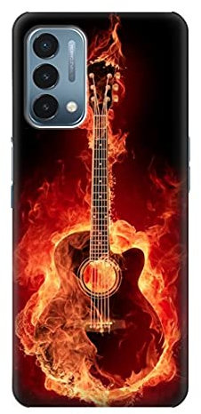 Schutzhülle für OnePlus Nord N200 5G, Motiv Fire Guitar Burn