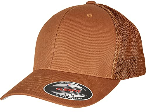 Flexfit Unisex Mesh Trucker Baseballkappe, Caramel, one Size