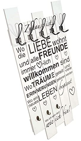 Garderobe Zuhause ist Landhaus Stil 8 Kleiderhaken Holz Vintage Look