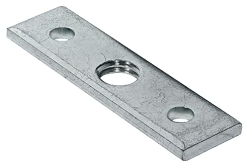 Gedotec Plaques de Fixation d'angle avec Filetage M8 pour Pieds de Meubles et de Table | Plaque de Fixation 60 x 16 mm | Fixation pour Pieds de Meubles | Métal galvanisé | Lot de 4