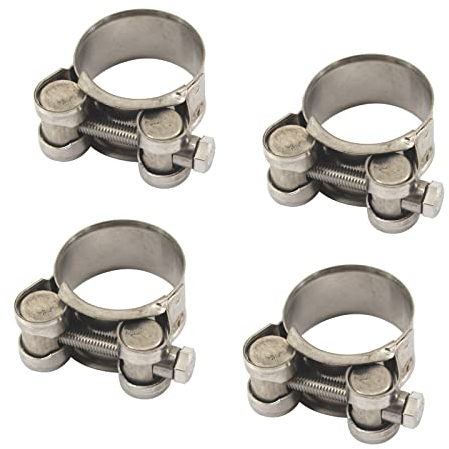 (Pack of 4) Size 36-39mm T-Bolt Hose Clamp 304 Stainless Steel Tube Clamps Pipe Clamp