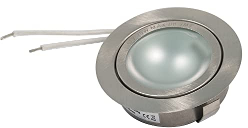 VBLED Möbeleinbauleuchte Edelstahl gebürstet 12V G4 Max 20W ohne Leuchtmittel