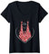 Damen Rot Weiss Köln Kölner Dom Karneval Fasching Kostümersatz T-Shirt mit V-Ausschnitt