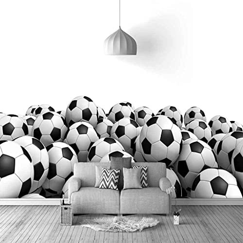 GHASOO Wallpaper 3D Wall Murals 3D Photo Decor Paintings Mural Wallpaper Suitable Black and White Football for Living Room and Bedroom Tv Background Wall Peel and Stick Wall Photo 157X 110