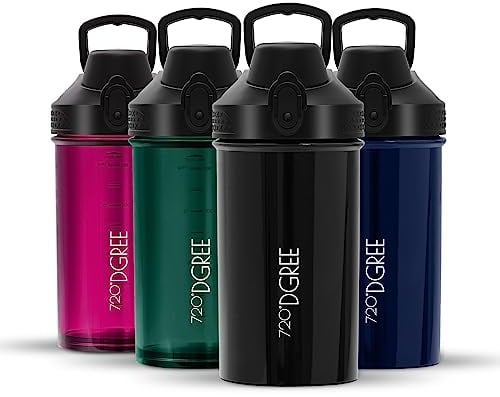 720°DGREE Protein Shaker 550ml “uberShaker“ – Auslaufsicher, BPA-Frei, Einfache Reinigung, Spiralmischer für cremige Shakes - Premium Eiweißshaker, Schüttelbecher für Eiweiß, Fitness, Gym