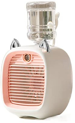 Humidificador Ultrasónico Aire acondicionado de 1200/2400mAh, ventilador portátil for acampar, refrigeración por pulverización recargable, bonito ventilador humidificador de aire for exteriores y hoga