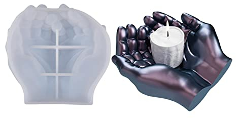 Fowybe Silikon-Handform | Hände geformter Aschenbecher Harzform,Zement-Silikonform, Beton-Ton-Sukkulenten-Topfform, Harzform, Schmuck-Aufbewahrungsform