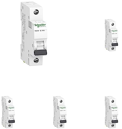 Schneider Electric A9K02116 Leitungsschutzschalter K60N 1P, 16A, C Charakteristik, 6kA, White, 16 Ampere C (Packung mit 5)
