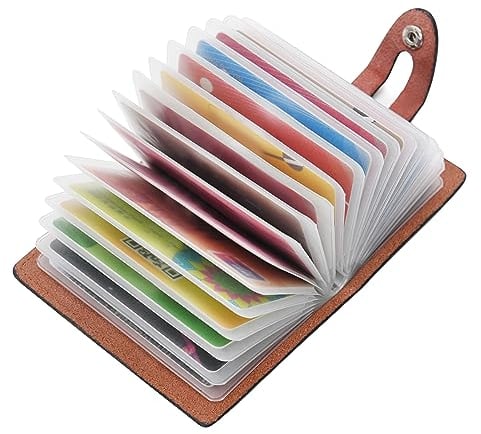 KELEKELE Porta Carte di Credito Donna Uomo Portafoglio Carte di Credito Donna Uomo Pelle Cerniera 20 Card slot (Rosa)