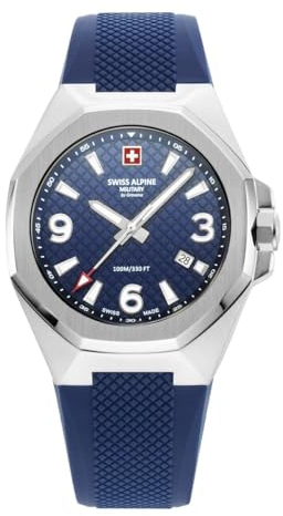 Swiss Alpine Military by Grovana Herren Analog Schweizer Quarzwerk Uhr mit Silikon Armband 7005.1835SAM