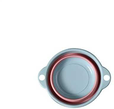 Lavabo Plegable de Silicone Ligero y Compacto para Lavado a Pequeña Escala y Acampar al Aire Libre (Azul)