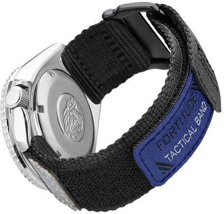 Ritche Ersatz-Uhrenarmband für Herren und Damen, Nylon, 20 mm, Schnellverschluss, Schwarz, Valentinstagsgeschenk für Sie oder Ihn