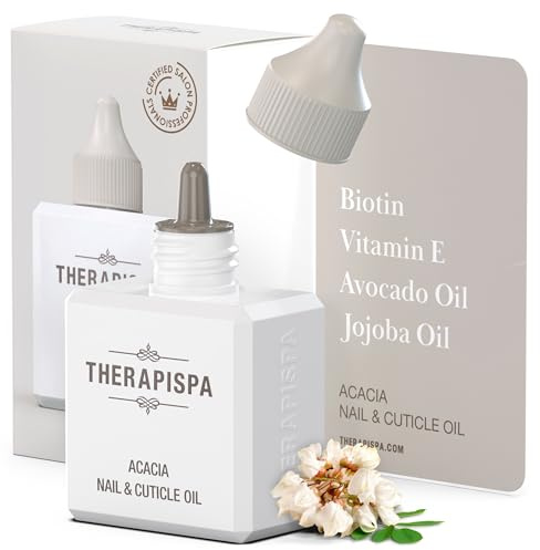 THERAPISPA Nail & Cuticle Oil with Avocado, Jojoba, Biotin & Vitamin E – Promotes Nail Growth, Strengthens & Repairs Dry, Brittle Nails & Cuticles (Acacia, 2.0 fl oz)