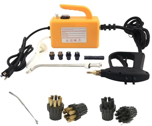 Nettoyeur vapeur haute pression 2600 W, nettoyeur vapeur portable, machine de nettoyage vapeur haute température avec têtes de brosse et gants isolants for nettoyer les tissus d'ameublement, la salle