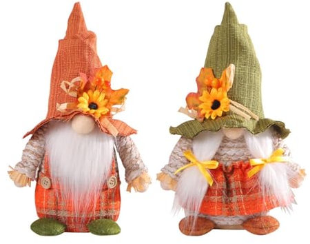 2er Set Wichtel Frühling Deko Figuren Sommer, Zwerg Puppe Frühlingdeko Mit Sonnenblume, Plüsch Schöne Spielzeug Frühlingswichtel Für Festival Home Küche Dekor (Stil G)