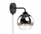 FKL DESIGN Home Deco Wandleuchte Wandlampe Leuchte mit Schalter Kugel Schwarz Kupfer Transparent 840