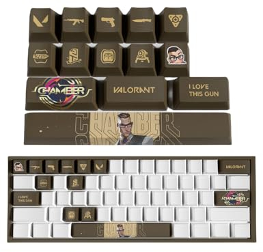 ButkUs Valorant Chamber Set mit 14 Tastenkappen für mechanische Tastatur, PC, Universal, PBT OEM Profile Dye Sublimation Layout, verschleißfeste Beschichtung, als Geschenk für Freunde