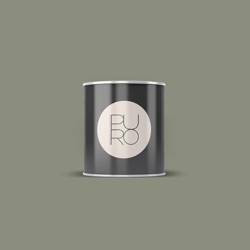 BRICOFLOR Wandfarbe olivgrün für Innen in 1l, 2,5l und 5l Eimern seidenmatt Design Farbe gut deckend ideal für Wohnzimmer und Bad