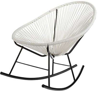 KPERXIS Rattan-Schaukelstuhl für Sonnenliege, Liegestuhl, Gartenstuhl mit Fußhocker und Armlehne, Liegestühle für Terrasse und Pool, bunt, Sonnenliege