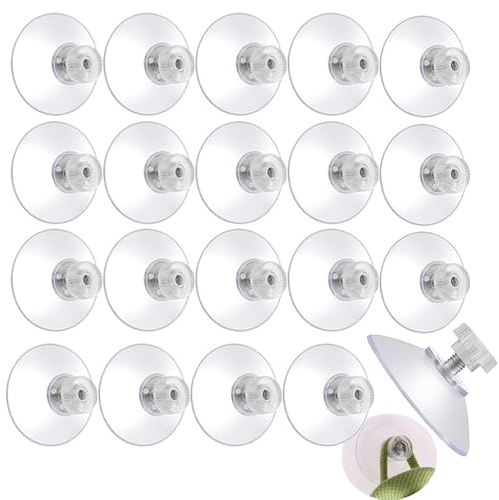 RXKFIGX 20 Piezas Plástico Ventosa Ventosas Versátiles Transparente Ventosas PVC Ventosas 30mm Ventosa con Tornillo Ventosas Tornillo Pequeña Ventosa para Vaso Baño Cocina Estante de Ducha