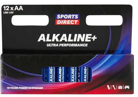 SPORTSDIRECT Sports Direct Alkaline AA Batteries 12 Pack White/Blue/Red One Size