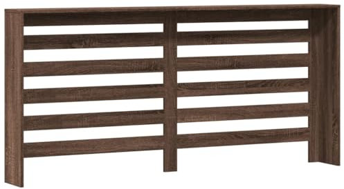 Gecheer Brown Oak Engineered Wood Radiator Cover Cabinet with Shelf, 175 x 20 x 82 cm - Modern Decor for Living Room Model852714