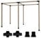 Pergola Bracket Kit 4x4, 2pcs 4-Way Heavy Duty Corner Bracket and 2pcs Base, Used to Connect Extended Pavilion Wooden Beams, for Gazebo, Patio Pergolas, Log Cabin Outdoor, Wood Stand Sheds