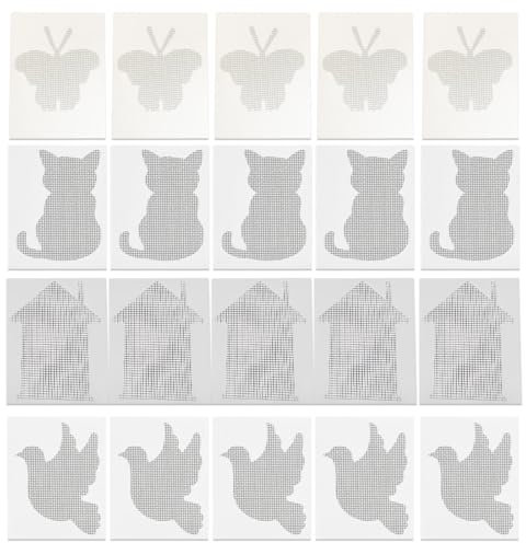 DLPRK 20 pezzi Kit Riparazione Zanzariera, Nastro Per Riparare Zanzariere Autoadesivo, quattro forme, Adesivo Invisibile (Trasparente)