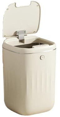 Papelera Inteligente con Sensor automático de 24/20 l, Papelera de inducción de Gran Capacidad para Cocina y baño (Beige, 20 l)