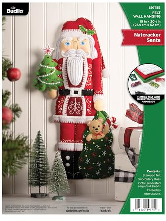 Bucilla Felt Wall Hanging Kit, Nutcracker Santa, 89775E