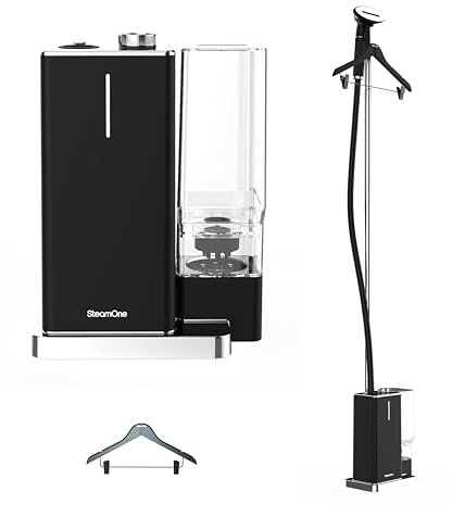STEAMONE - Défroisseur vertical 2300 W 50 g/min - Fer vertical avec réservoir 2 L - Câble 2m - Élimine 99,99% des impuretés - Prêt en 35 s - Compact, puissant, autonome - EUES200BV2