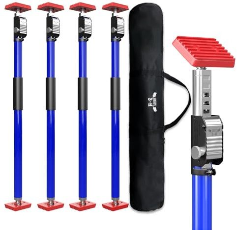 3-H 4X Türspanner Zargenspanner, Teleskopstützen 75-133cm bis 50kg (Blau)