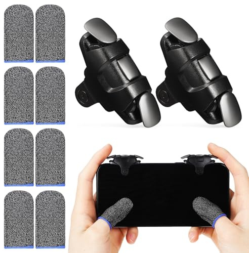 TOBBOMEY 1 Satz Ergonomische Gaming Trigger mit Hochsensiblen Tasten Elastischem Clip und Kratzschützendem Design Mobiler Game Controller für Smartphones und Touchscreen Zufällige Farbe