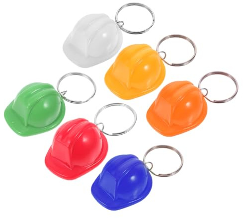 6 Kleiner Helm Schlüsselanhänger mit Schutzhelm für Rucksack und Schlüssel