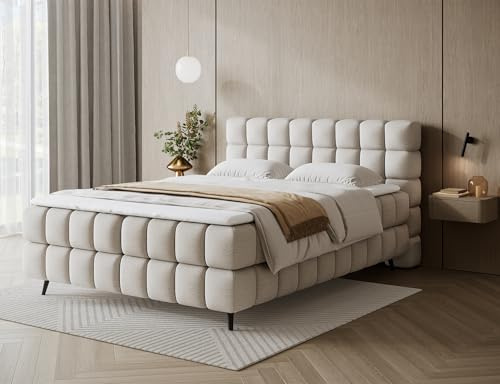 Generisch Wohnideebilder Boxspringbett Sabeno, 140x200 cm, 160x200 cm, 180x200 cm Kontinentales Bett, Modern, mit Bettkasten und Topper, 111 cm Höhe (BO-SAB-18ROY Royal, 140x200 cm)