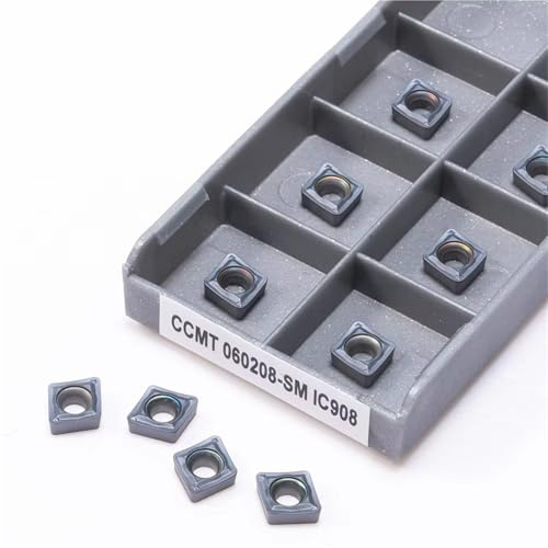 10PCS CCMT060204 CCMT060208 SM IC907 IC908 Hartmetall Einfügen Interne Drehen CNC CCMT 060204 060208 Drehmaschine Metall Werkzeug Wendeschneidplatten(CCMT060208 IC908)