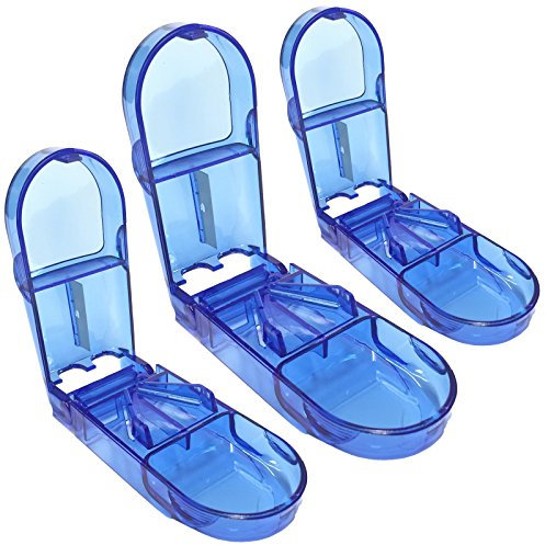 Medisure Healthcare Pillenaufbewahrung + Easy Action Tischschneider, 1 Packung – 3 x Medikamentenschneider