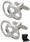 COLLAR AND CUFFS LONDON Manschettenknöpfe Herren Silber Farbe - Mit Box - Interlocking Ovals - Futuristisch - Unendlichkeit - Langlebiges Messing - EIN Paar