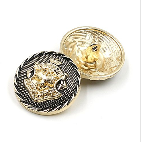 Bestowal 10PCS Kleidung Knöpfe - Mode-nähende Taste Runde Geformte Metallknopf-Set für Männer Frauen Blazer, Mantel, Uniform, Hemd, Anzug und Jacke (Gold, 20mm)