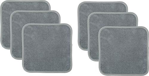 Erwin Müller Microfaser Abschminktücher, Make-up Entferner, Gesichtsreinigung 6er-Pack silber 30x30 cm- umweltfreundlich, wiederverwendbar, waschbar (weitere Farben)